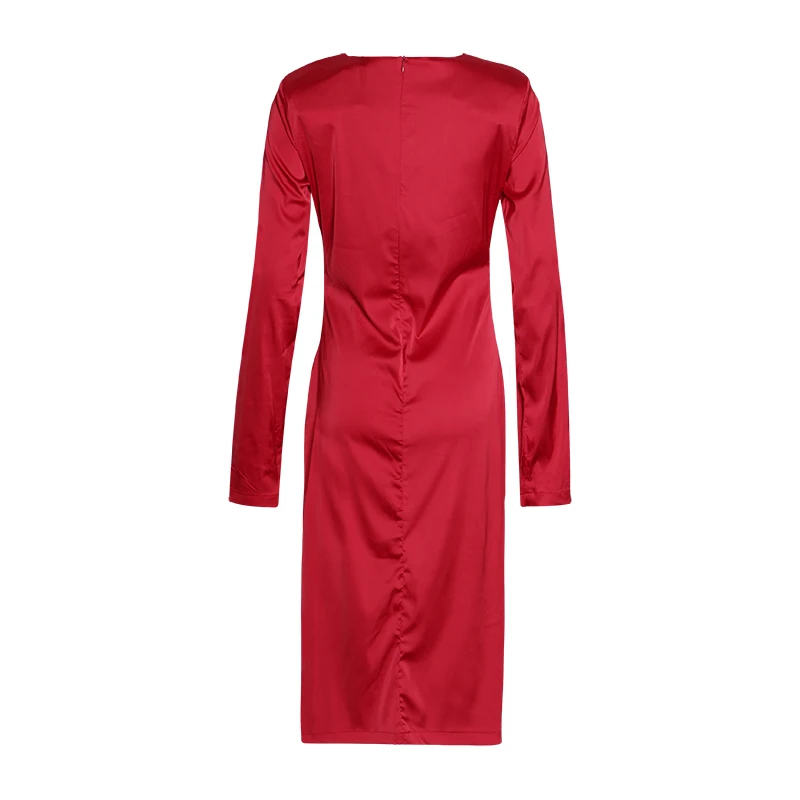 Женское платье с оборками TWOTWINSTYLE летнее однотонное элегантное средней длины