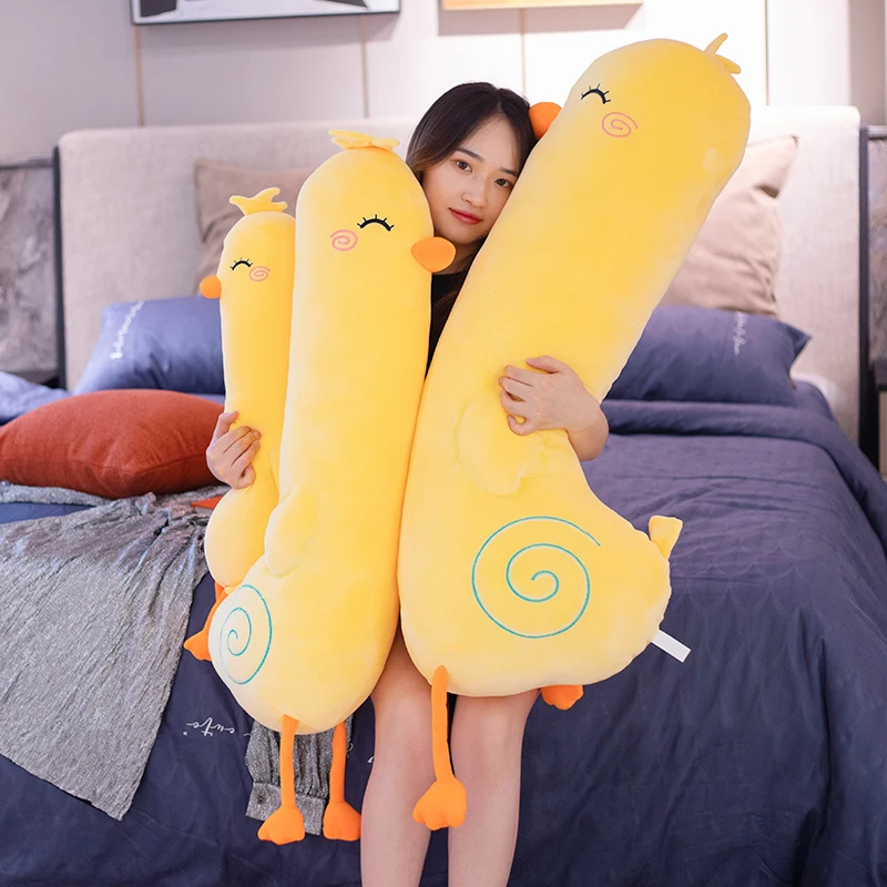 

1pc 70CM Cartoon Chicken Duck & Goose Plush Toys Lovely Stuffed Soft Animal Long Pillow Sleeping Cushion for Kids Girls Gift