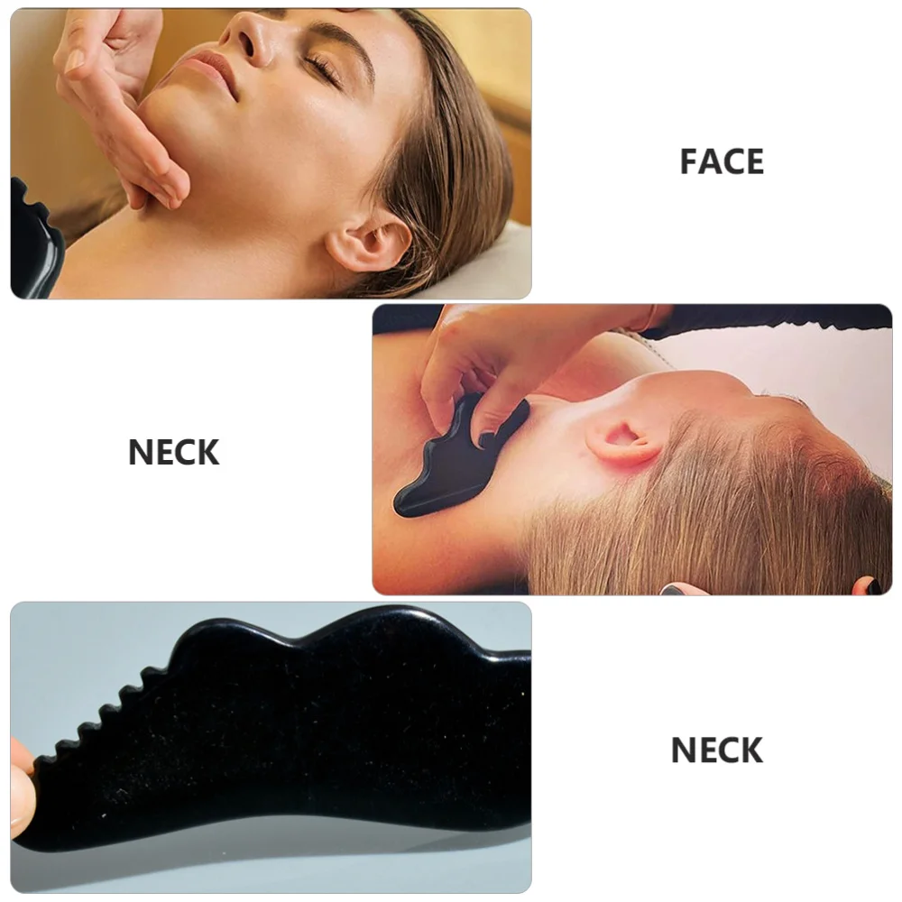 

1Pc Creative Face Massager Obsidian Comb Body Massaging Tool Black