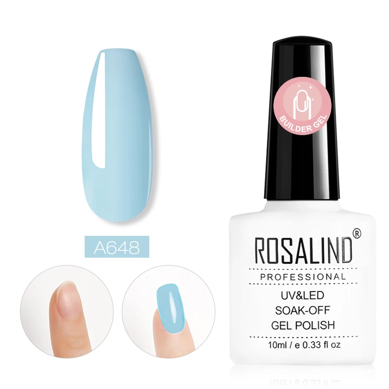 RDA648 ROSALIND красочный строительный Гель-лак для ногтей прозрачный гель-лаки для ногтей для дизайна ногтей предназначен для замачивания Полупостоянный УФ-гель лампа - Цвет: RDA648