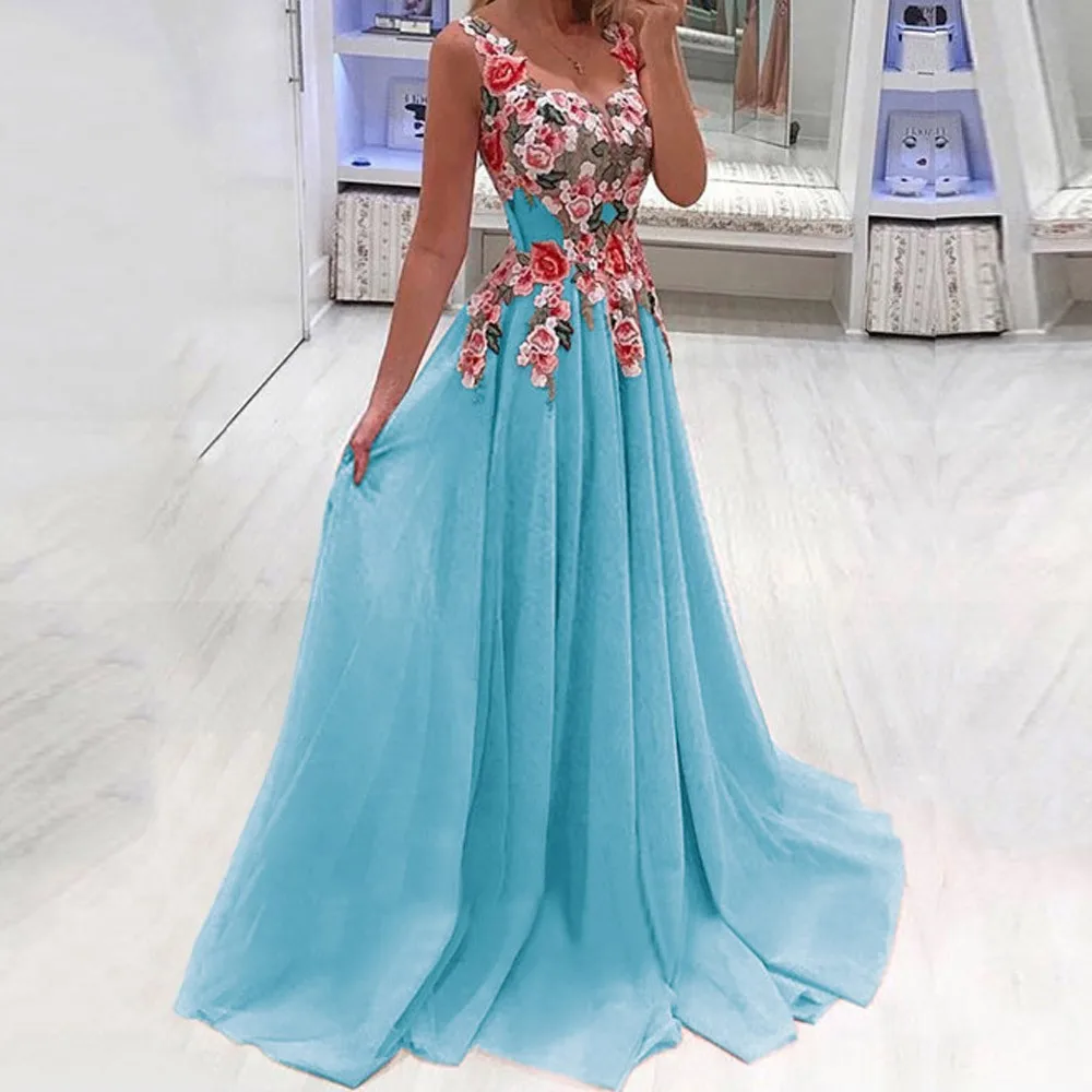 Женское Макси-платье в стиле бохо с цветочным принтом летнее праздничное пляжное