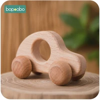bopoobo 1pc wooden car wooden teether animal car ecofriendly baby crib toy wooden baby accessories wooden teether baby toys