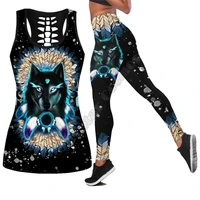 native wolf tattoos 3d all over printed legging tank top suit sexy yoga fitness soft legging summer women for girl 05