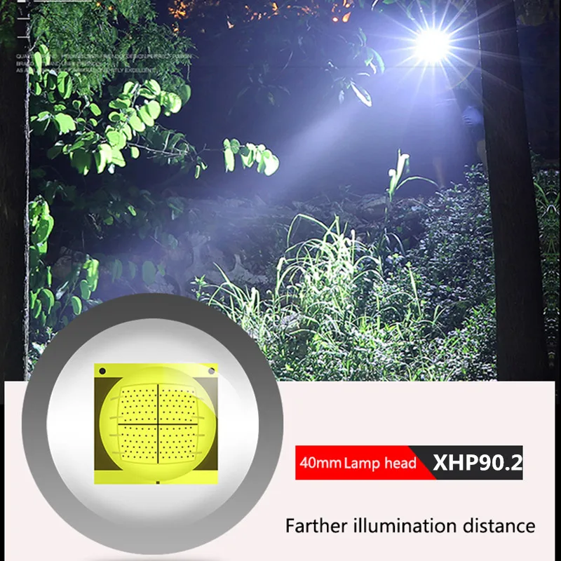 2000M XHP90.2 самый мощный Led + COB флэш-светильник usb Zoom тактический фонарь xhp70 18650 или 26650