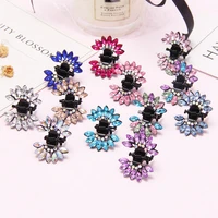 new 6 pcs shiny hair clips wedding jewelry headdress for bride floral alloy crab hairpin women clamps hair accessories