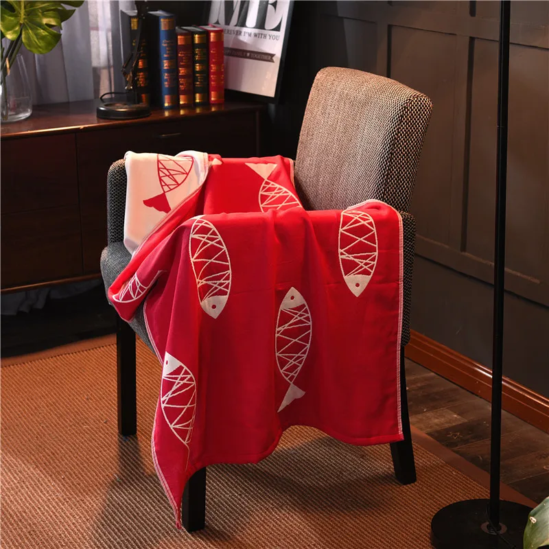 Мягкий и Быстросохнущий дышащий впитывающий красный хлопок 70*140 см трехслойный