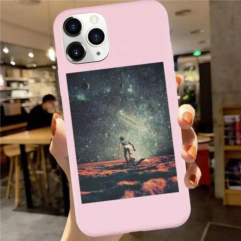 

Interesting cosmic art Phone Case Candy Color for iPhone 6 7 8 11 12 s mini pro X XS XR MAX Plus