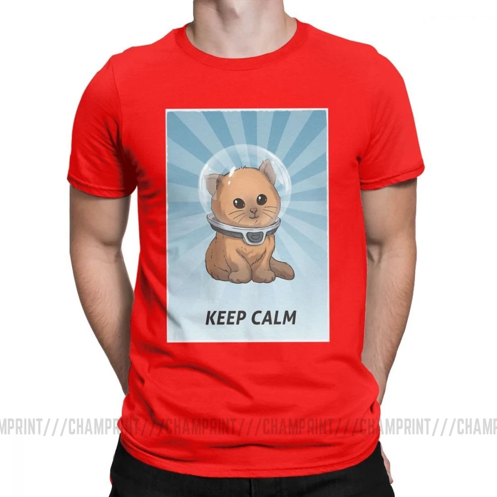 Винтаж Subnautica Keep Calm майки котенок для мужчин чистый хлопок футболки игры море Левиафан жнец Дайвинг рыба короткий рукав тройник - Цвет: Красный