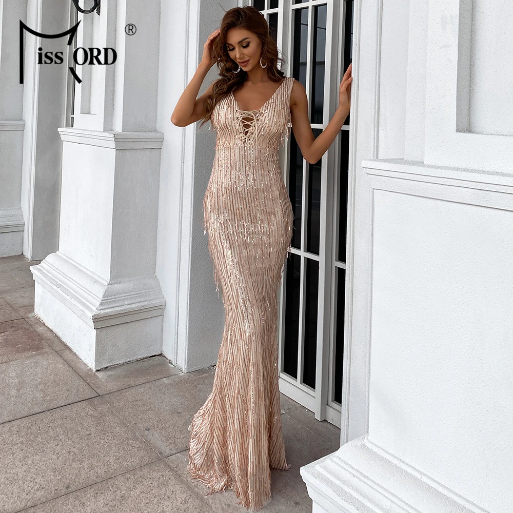 

Missord 2021 женское летнее платье макси с блестками и открытыми плечами, облегающее платье с открытой спиной без рукавов, длинное платье для вып...
