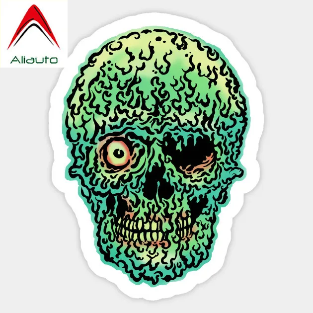 

Aliauto Terror Series Skull Graffiti Car Sticker Travel Case Laptop Skateboard Guitar Not Repeat Waterproof Decal,10cm*6cm