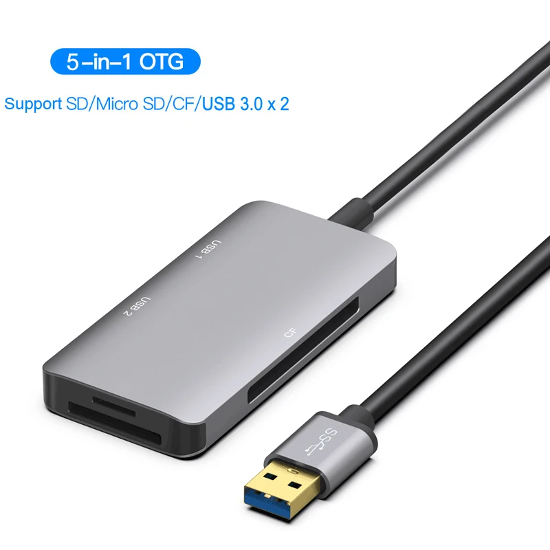 

5in1 USB 3.0 SD SDHC CF Compact Flash TF MicroSD Card Reader USB3.0 U Flash Disk Drive Mouse OTG for Macbook Laptop Notebook PC