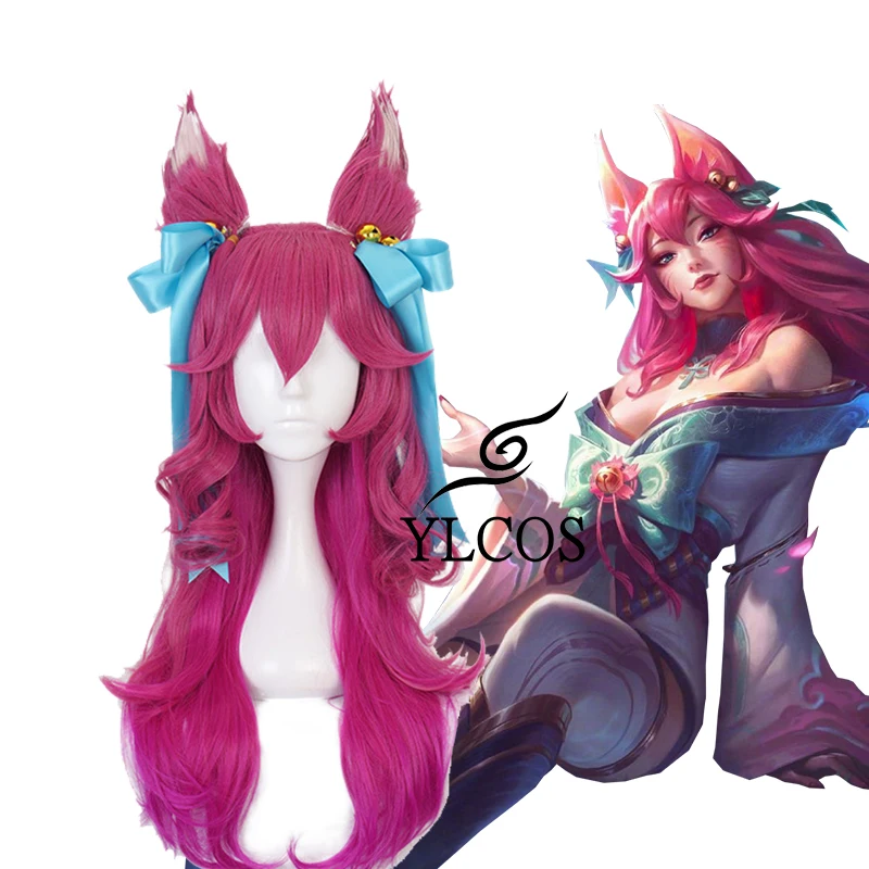 

Игра LOL душа лотоса Ahri Косплэй длинный парик костюм для Хэллоуина вечеринки