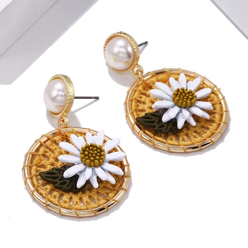 Новые богемные акриловые серьги для женщин 2020 эффектные круглые цветные