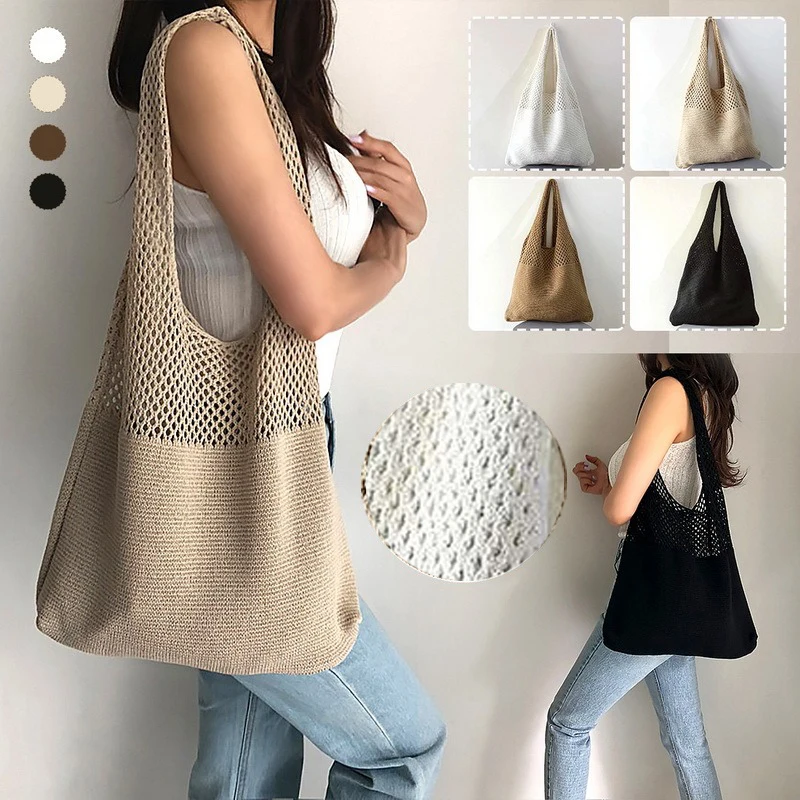

2021 Vintage Summer Hollow Woven Womens Braid Handbags Shoulder Bags Beach Bag Large Capacity Tote Handbag