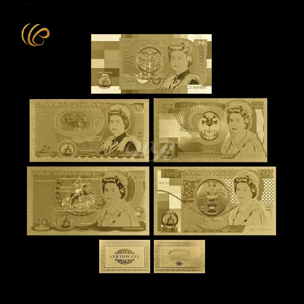 Полный набор Красочные золотые банкноты европейские бумажные деньги валюты