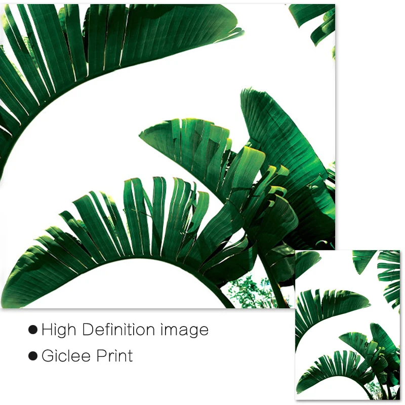 Настенные художественные Декоративные плакаты с принтом зеленых листьев