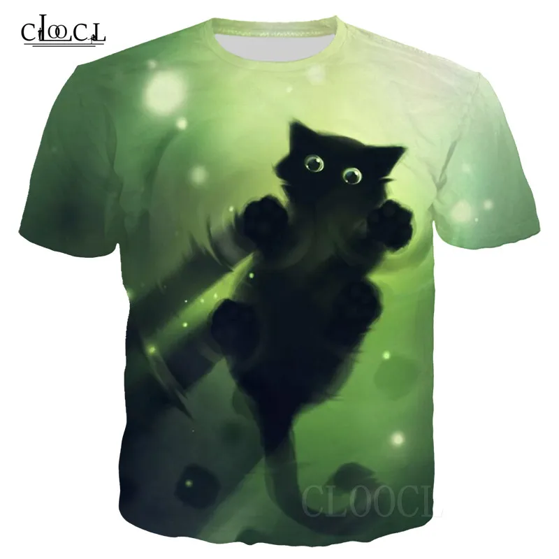 

Summer Vogue Cartoon Anime Cat Basic Tshirt Short Sleeve 3D Print Cat Shirt Oversized T Shirts Cute Kitty For Men Women T-shirts