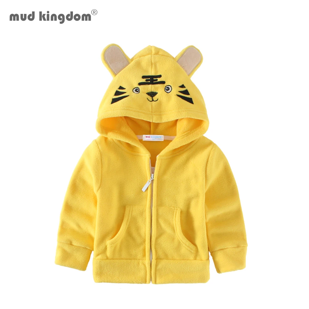 

Mudkingdom Cute Little Boys Girls Fleece Full Sleeve Jacket with Hood Cartoon Animals Outerwear for Kids Cardigan Sweatshirt