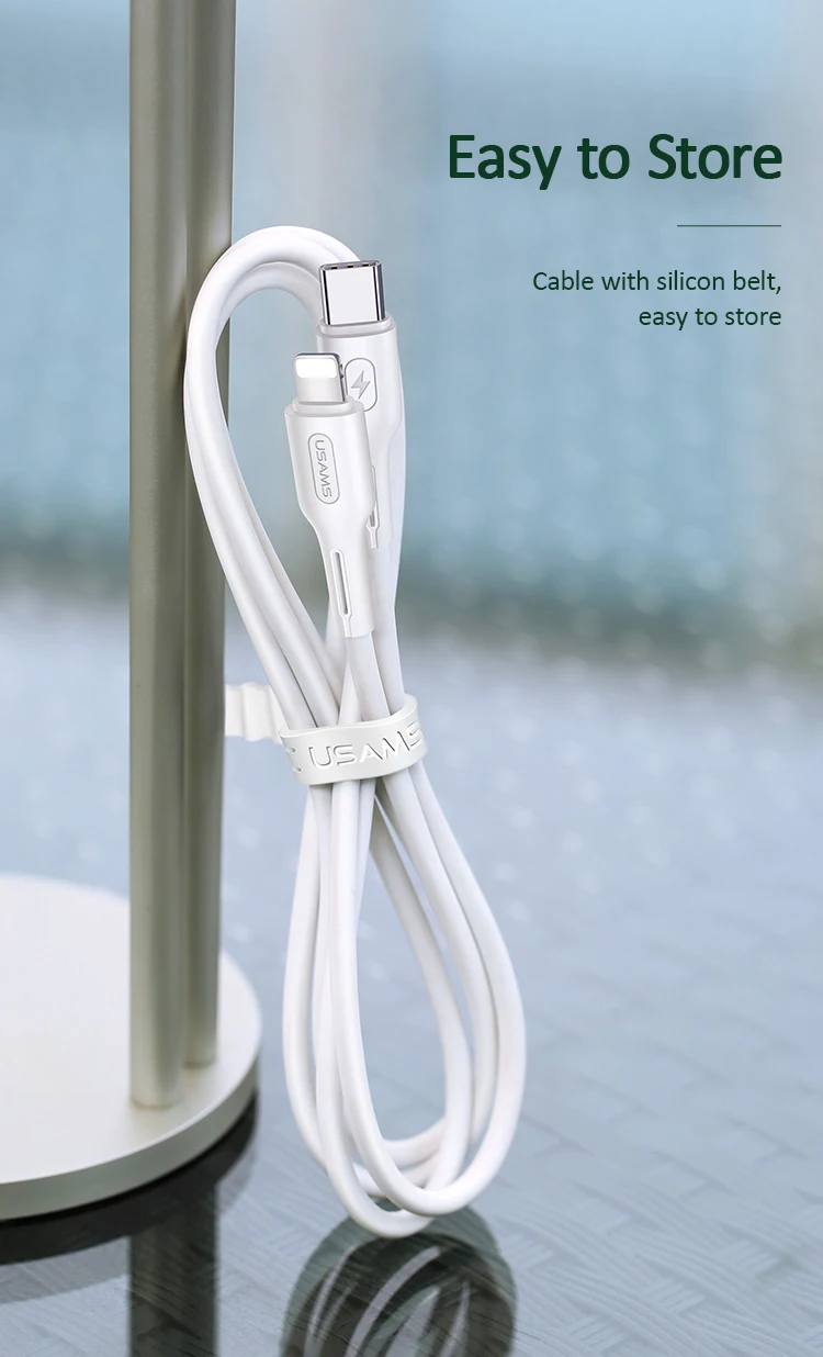 USAMS для usb c к Lightning зарядный кабель для iPhone xs max xr 8 7 6s plus 5S 11 apple ipad pro быстрое зарядное устройство pd кабель