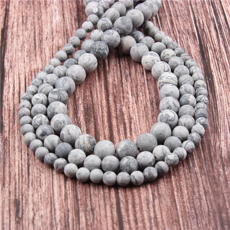 

NaturalBlack Network StoneBeads,RoundBeadsLooseBeadsForMakingJewelryDIYBraceletNecklace4/6/8/10/12/mm