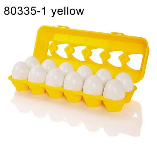 803351Yellow 12 шт. одинаковые имитирующие яйца формы цвета номер сортировщик обучающая детская игрушка Новинка - Цвет: 803351Yellow
