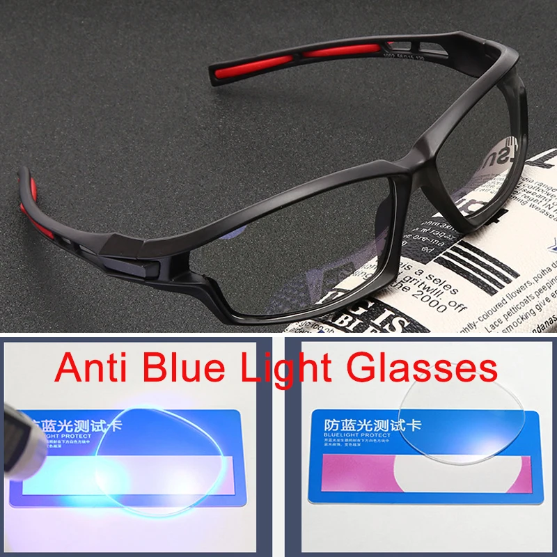 

Men Square Anti Blue Light Computer Glasses 2021 Trending Sports Black Frame Blue Light Blocking Female Eyeglasses UV400