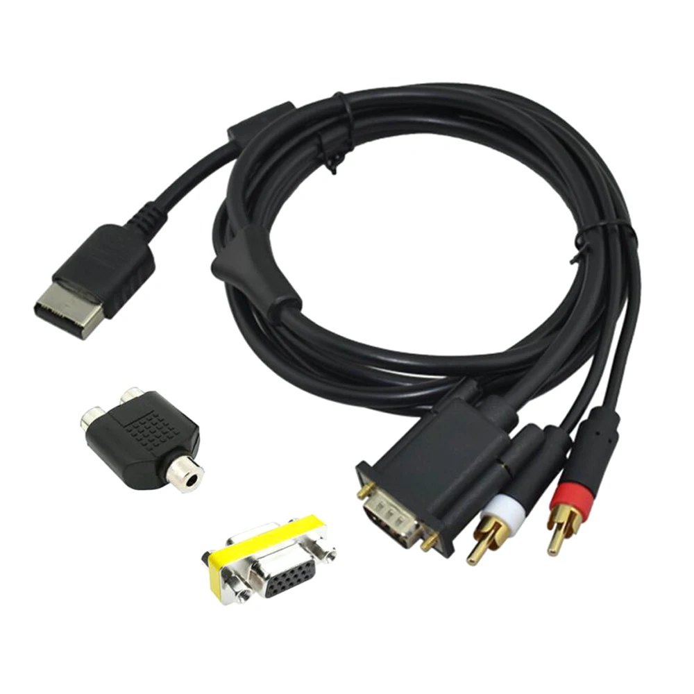 Высокое разрешение VGA кабель адаптер 3,5 мм 2RCA аудио адаптер VGA коробка кабель для Dreamcast видео игры консоли