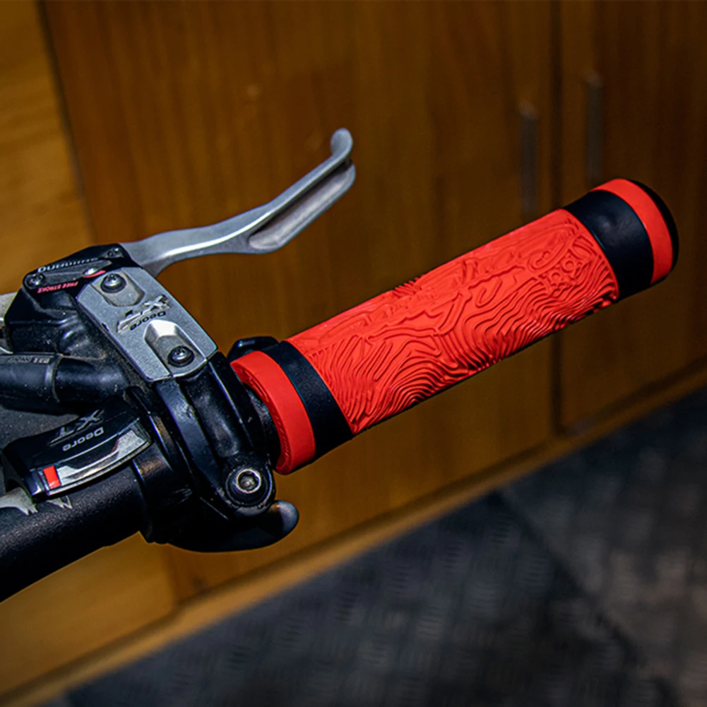 

Bike Handlebar Grips Non-Slip Ergonomic Design Silicone Bike Grips for MTB, BMX with Bar End Caps