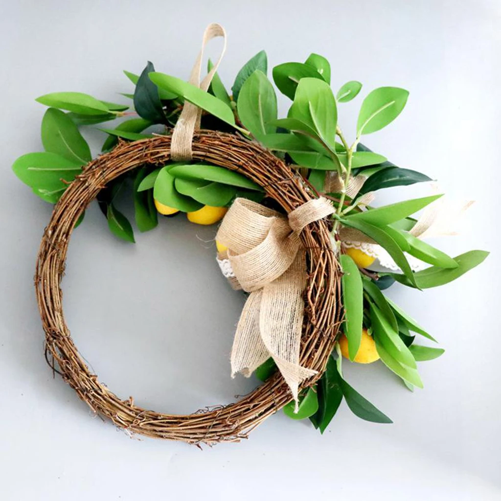 

Artificial Lemon Wreath Yellow Flower Ring Garland Festival Wall Decor