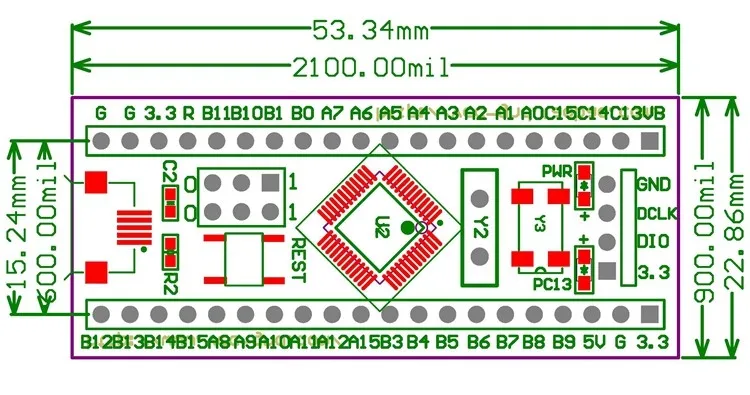 10 шт./лот STM32F103C8T6 ARM STM32 минимальная система развития Модуль