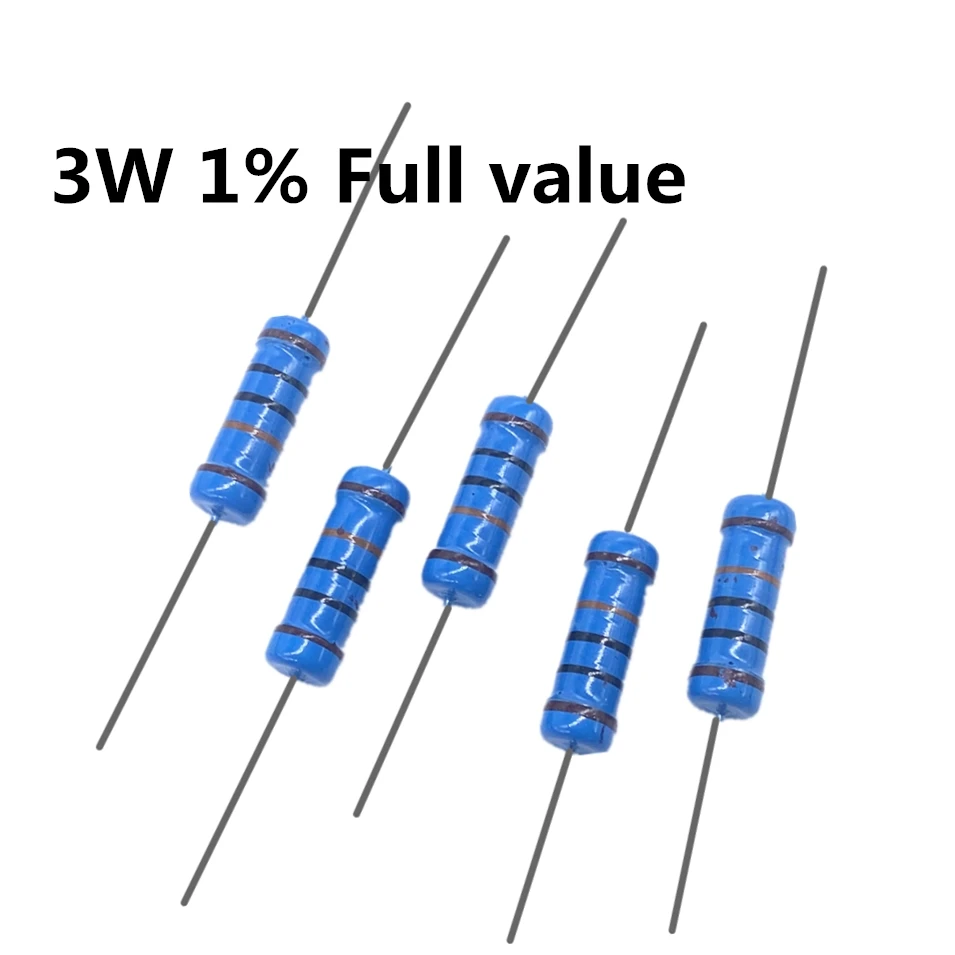 

10pcs 3W 1% Metal film resistor 27R 30R 33R 36R 39R 47R 51R 56R 68R 75R 82R 91R 100R 120R 150R 180R 200R 220R 240R 270R