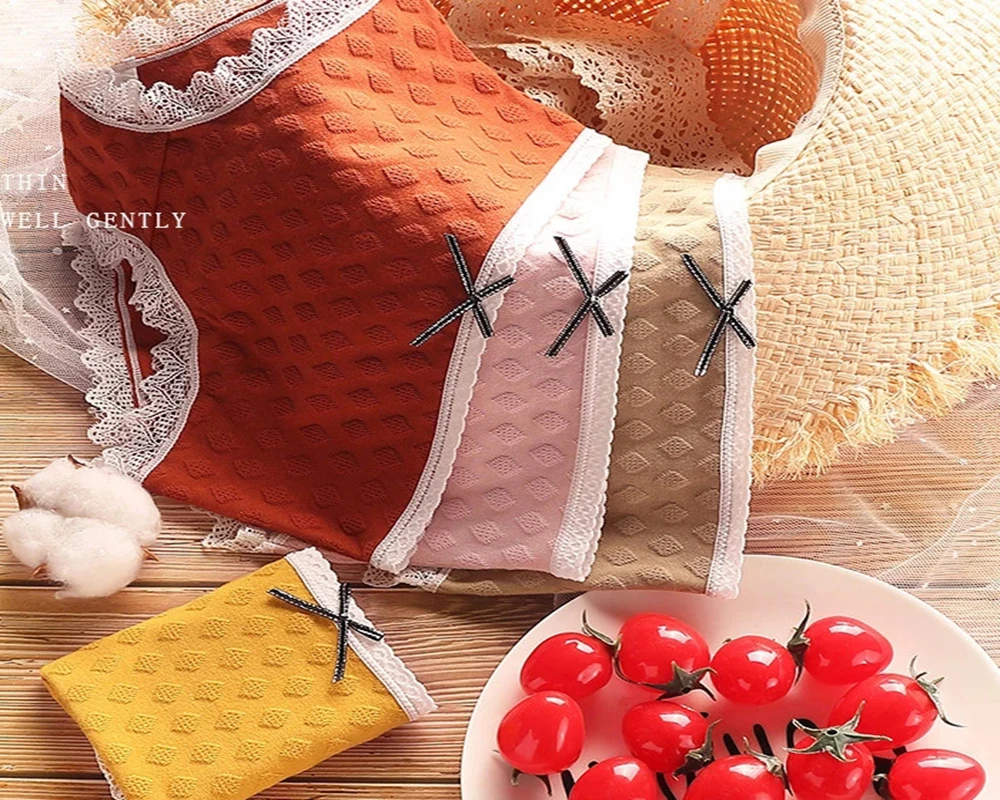 3 шт. 100% нижнее белье из чистого хлопка женские трусики со средней посадкой