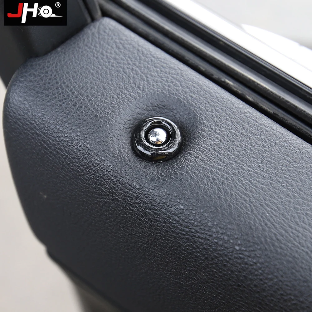 JHO Car Accessories ABS Carbon Grain Inner Door Lock Ring Cover Trim for 2014-2019 Jeep Grand Cherokee Limited 2018 2017 2016 15 |