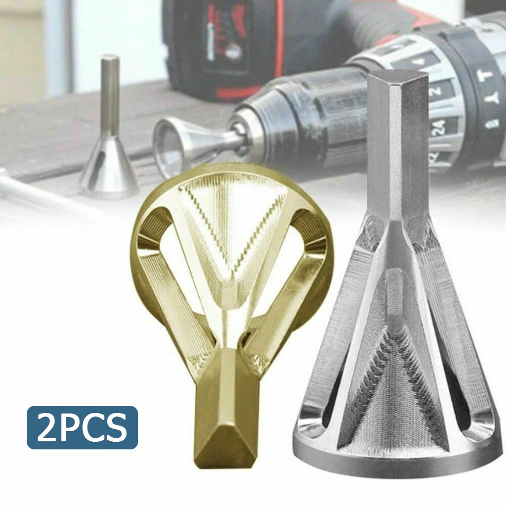 

2pcs Deburring External Chamfer Tool Drill Bit Silver /Gold Remove Burr Repair Air Tool Accessories 2*Deburring External Chamfe