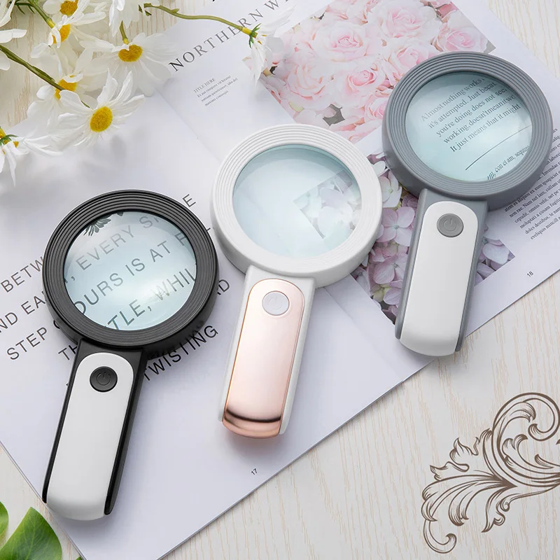 

High nification Double Lens with 18 Lights Cold and Warm Light Three-Speed Adjustable nifying Gl