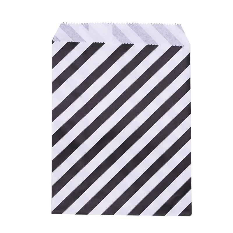 AB10 25/50pcs 18*13cm Kraft Paper Bags Wave Stripe Dot Gift Bag for Wedding Birthday Candy Snack Bag Festival Party Wrapping Supplies - Цвет: AB10