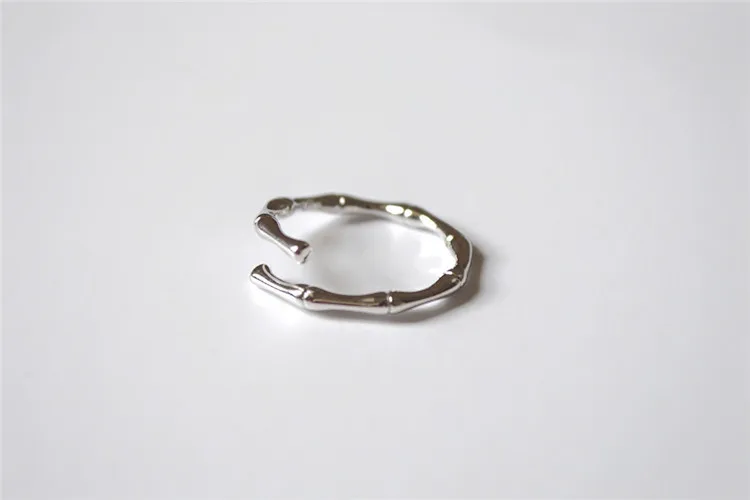 Модные серебряные глянцевые Маленькие Кольца из бамбука ювелирные изделия оптом