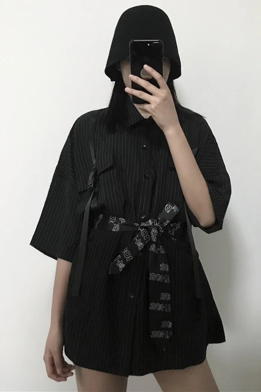 2020 женские универсальные полосатые свободные дизайнерские нишевые рубашки