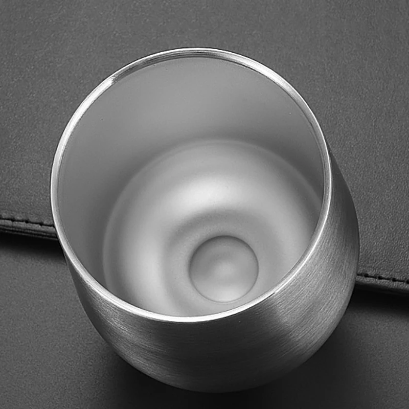 12 унций яйцевидной формы Нержавеющая сталь винный стакан с крышкой двойными