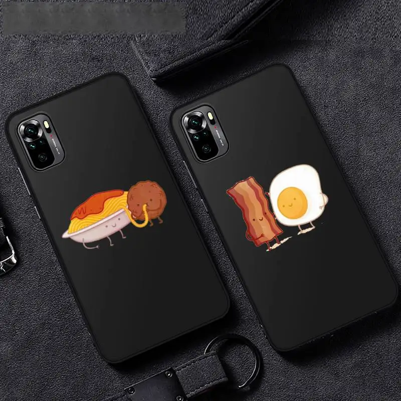 

Best Friend Couple Food Bacon And Egg Milk Cookie Phone Case For Xiaomi Mi 10T 11 pro Redmi Note 7 8 9 10 pro 8T 9T 9S 9A 10