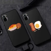 best friend couple food bacon and egg milk cookie phone case for xiaomi mi 10t 11 pro redmi note 7 8 9 10 pro 8t 9t 9s 9a 10