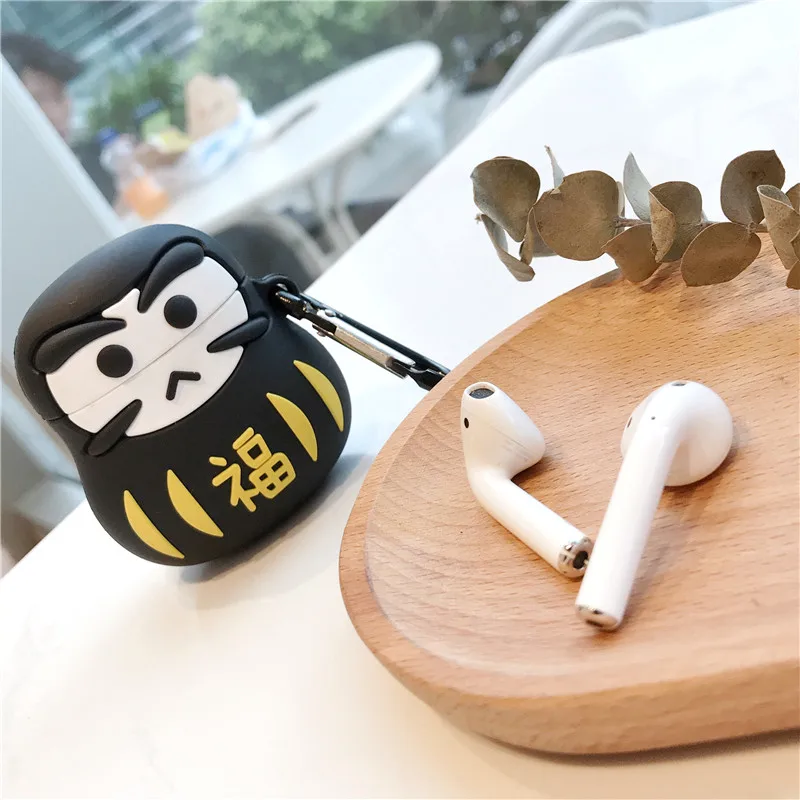 Япония удача Дарума тумблер Кукла талисман корпусы гарнитурные для Apple Airpods 1/2 силиконовый защитный чехол для наушников Аксессуары