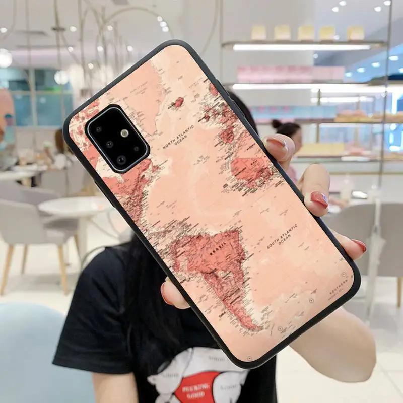 

Airplane Map Travel Phone Case For Samsung A6 A7 A8 A10 A11 A20 A21 A30 A31 A40 A50 A70 A80 A91 Plus S E Cover