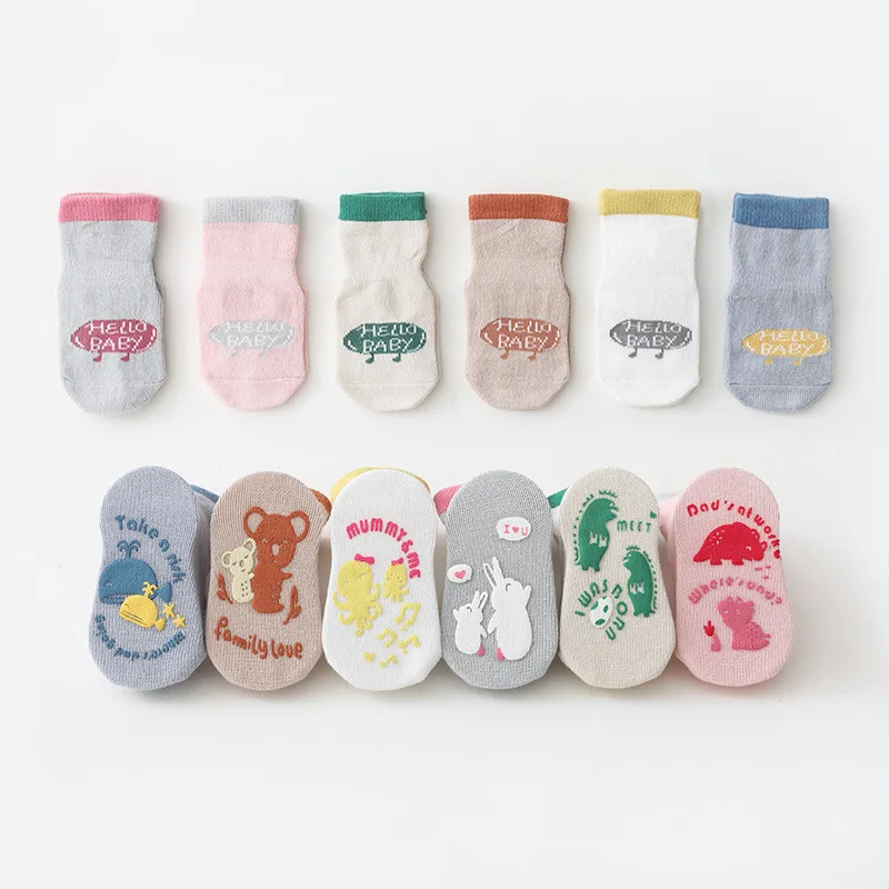 

Wecute Spring and Summer Socks Two-color Big Glue Baby Toddler Socks Non-slip Floor Trampoline Sock Newborn Baby Accessories