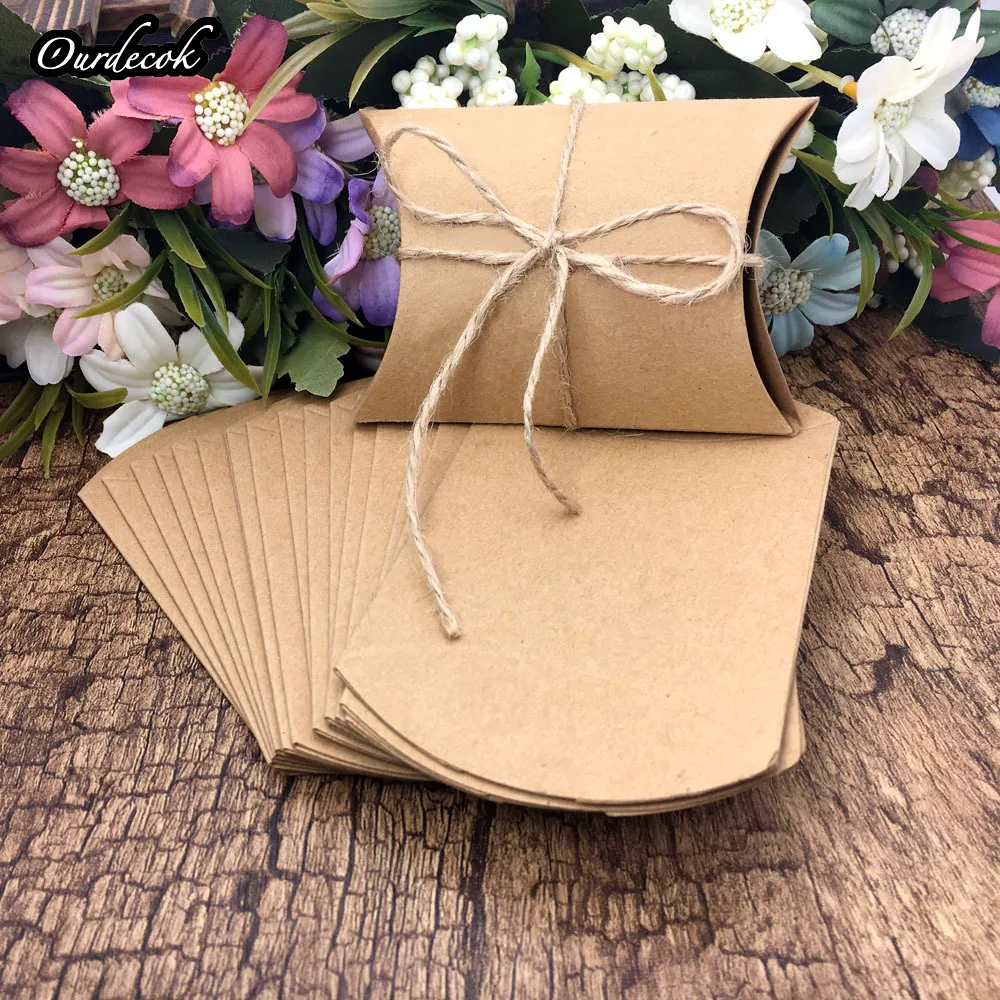 50 шт. свадебный подарок Коробки Крафт Подушка Форма свадьбы День рождения