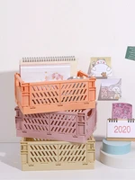 collapsible crate desktop organizer stackable plastic food toys basket folding organizer cosmetics jewelry sundry storage box