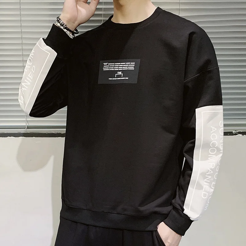 

Sweater male 2021 autumn new port wind tide men's wholesale teen round neck loose casual men's sweater