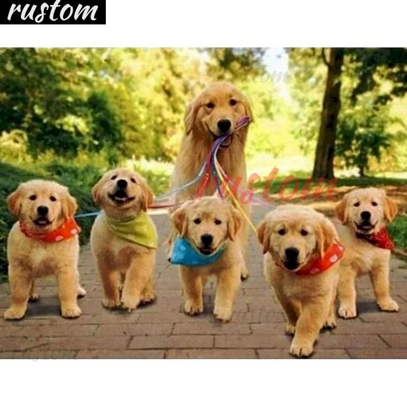 

5D Diamond Painting Rhinestones Diamond Mosaic Cross Stitch Diamond Embroidery Animals Dog Adults Kit Home Decor Gift Rustom