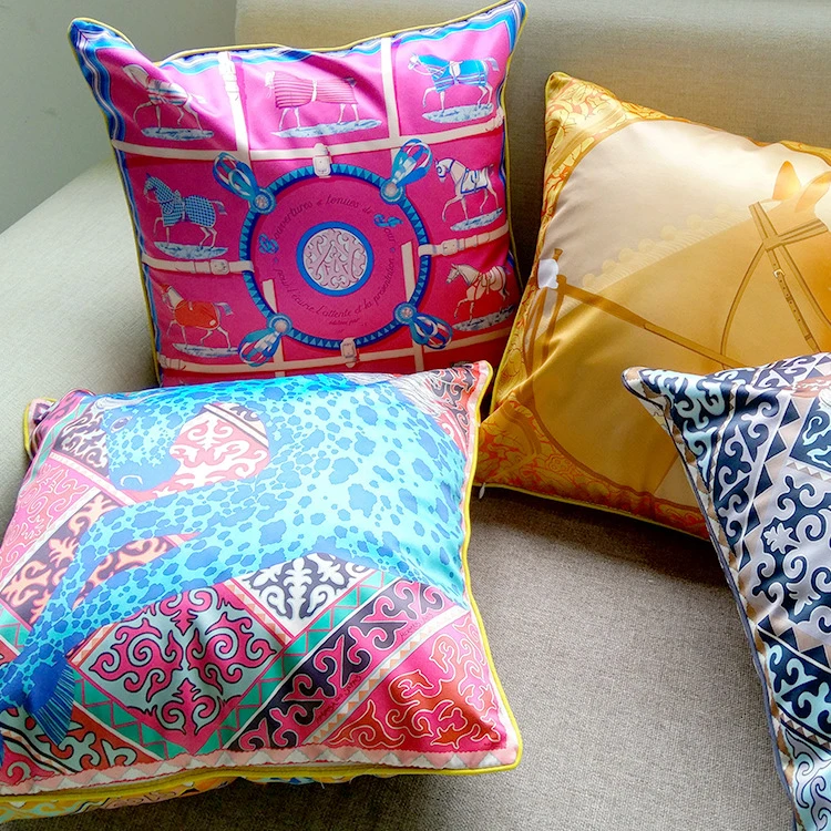 Роскошный Золотой Новый Модный высококачественный Шелковый чехол для подушки с