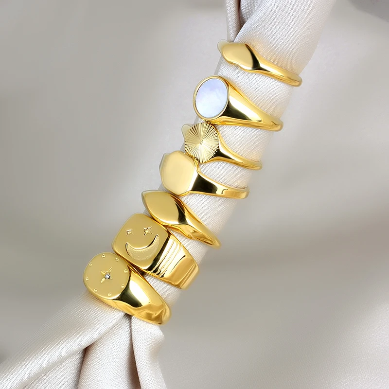 Кольца для женщин и девушек из нержавеющей стали в стиле хип-хоп |